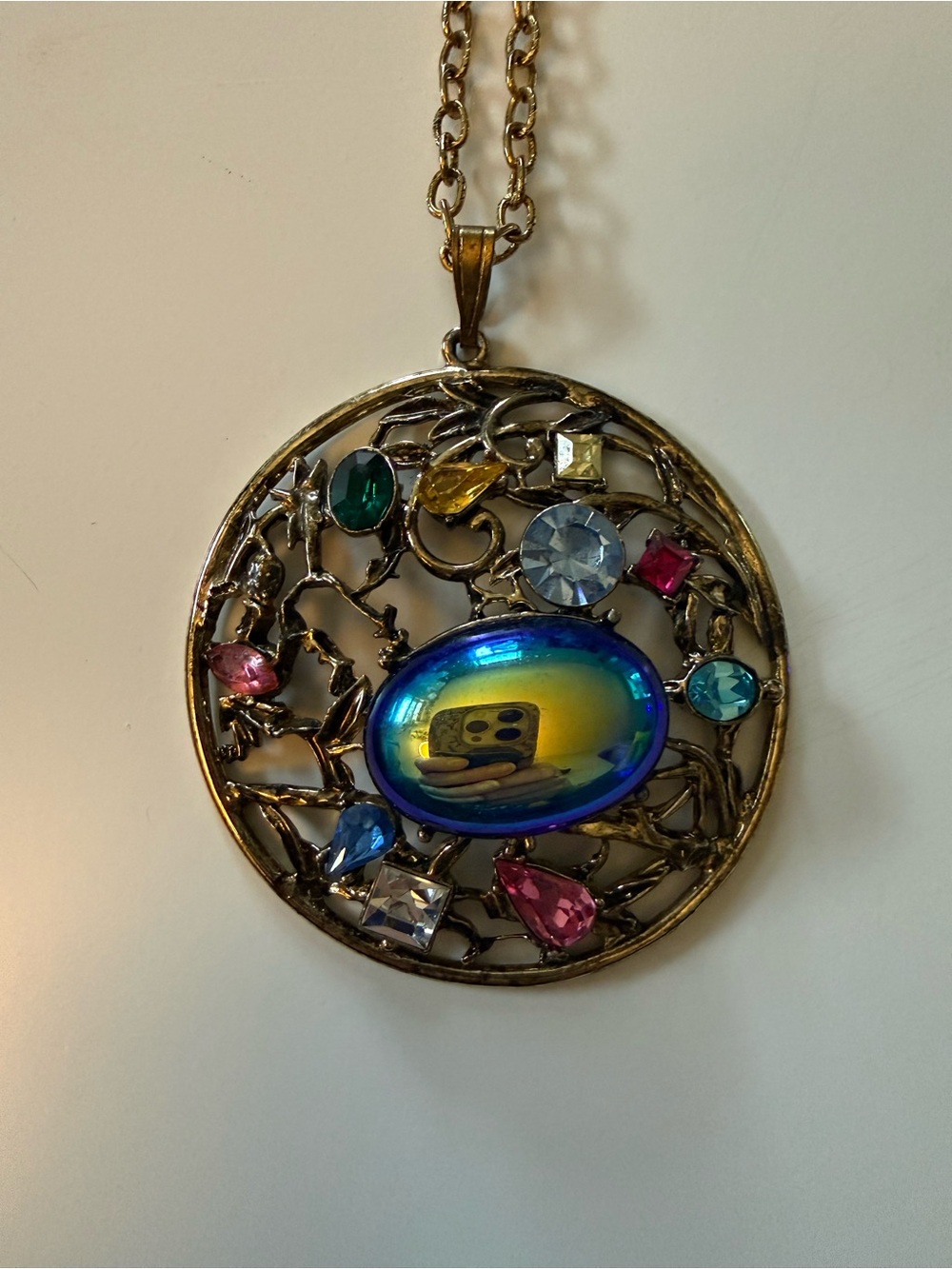 Multicolor Gemstone Pendant Necklace